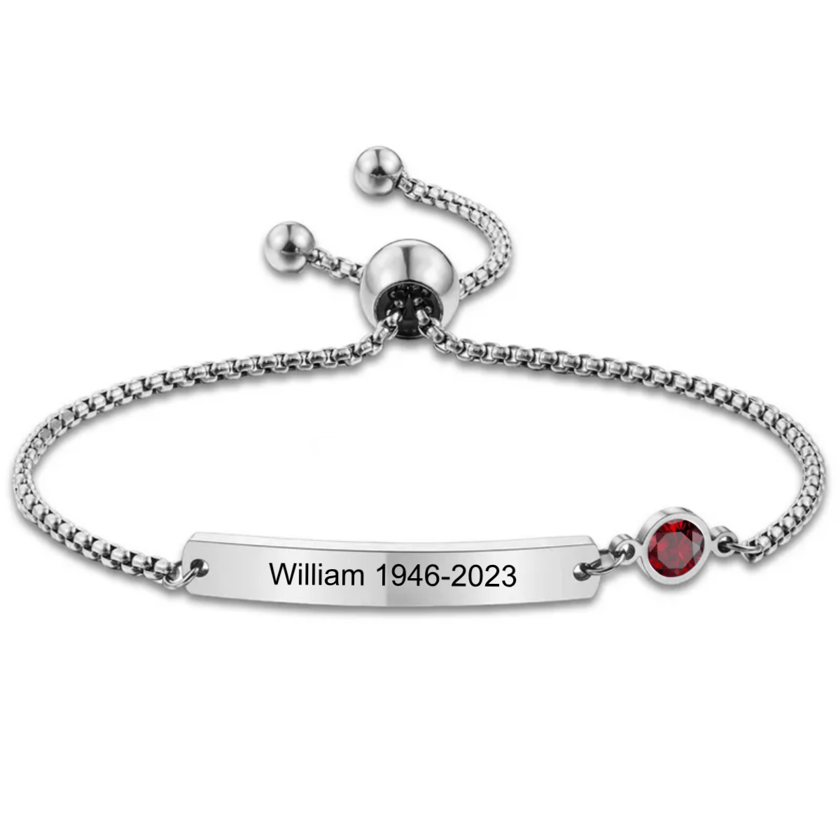 Personalised Birthstone Bracelet, In Loving Memory Of Your Beloved One