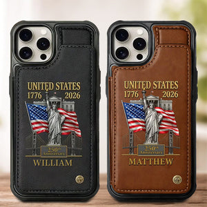 US Anniversary-Personalized Patriotic Wallet Phone Case