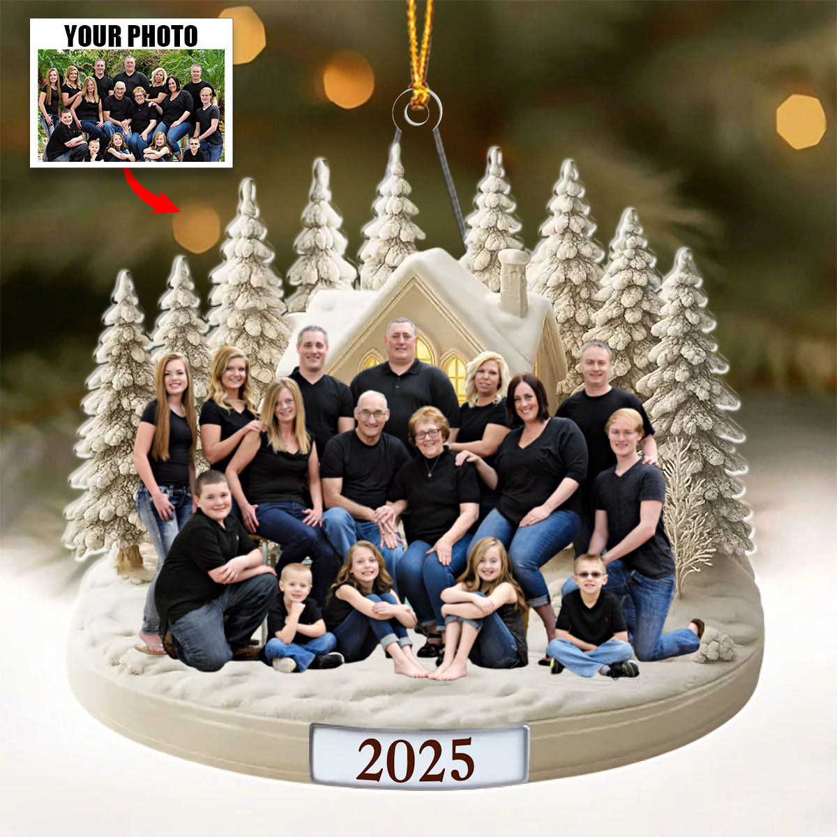 Our Winter Wonderland - Custom Family Photo Christmas Ornament