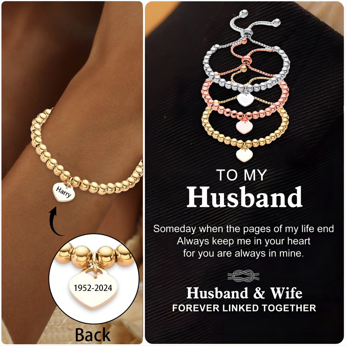 Personalized Custom Name&Date Bracelet for Women - Gift For Christmas