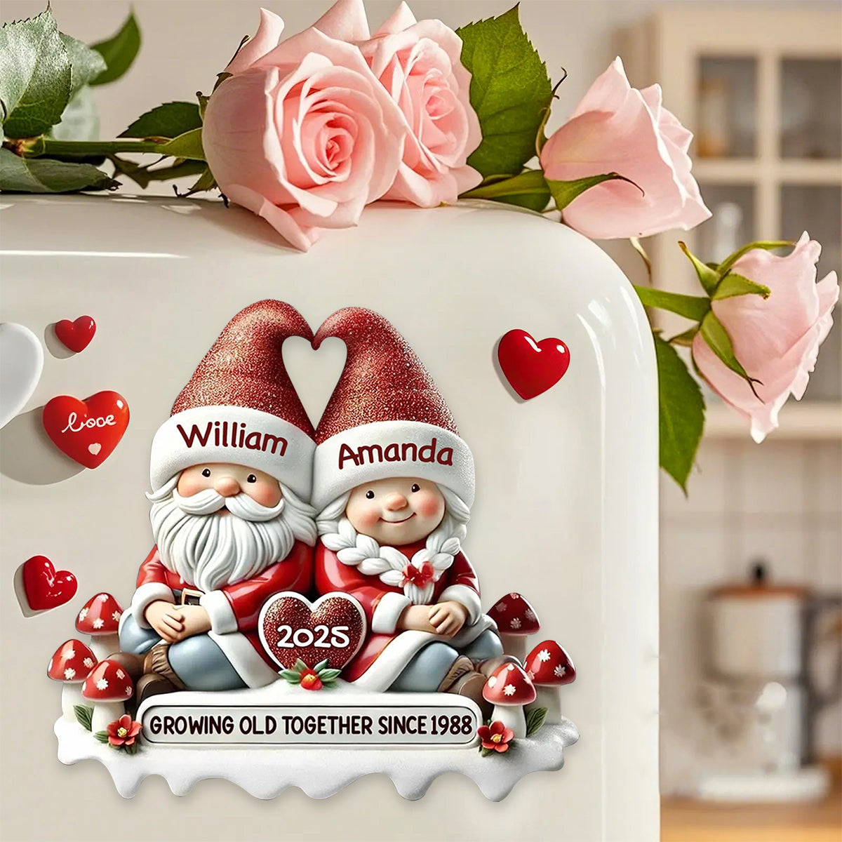 Couple Growing Old Together Personalized Christmas Decal