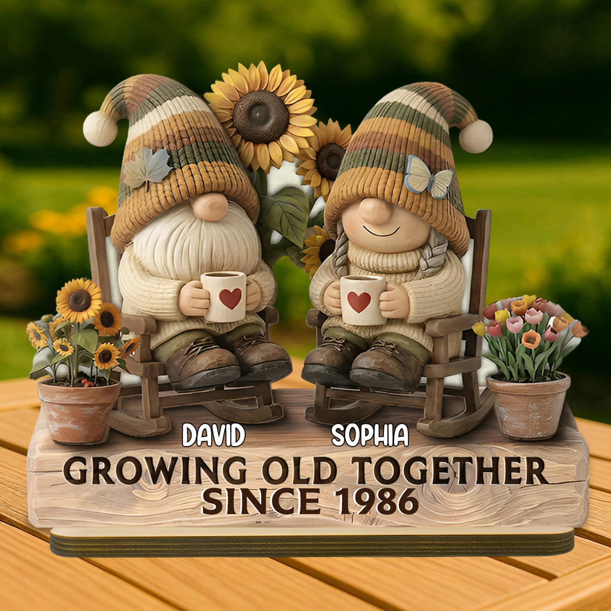 Grow Old Together-Personalized  Wooden Plaque, Gift For Couple