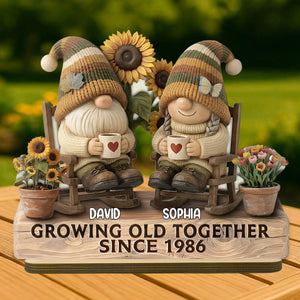 Grow Old Together-Personalized  Wooden Plaque, Gift For Couple