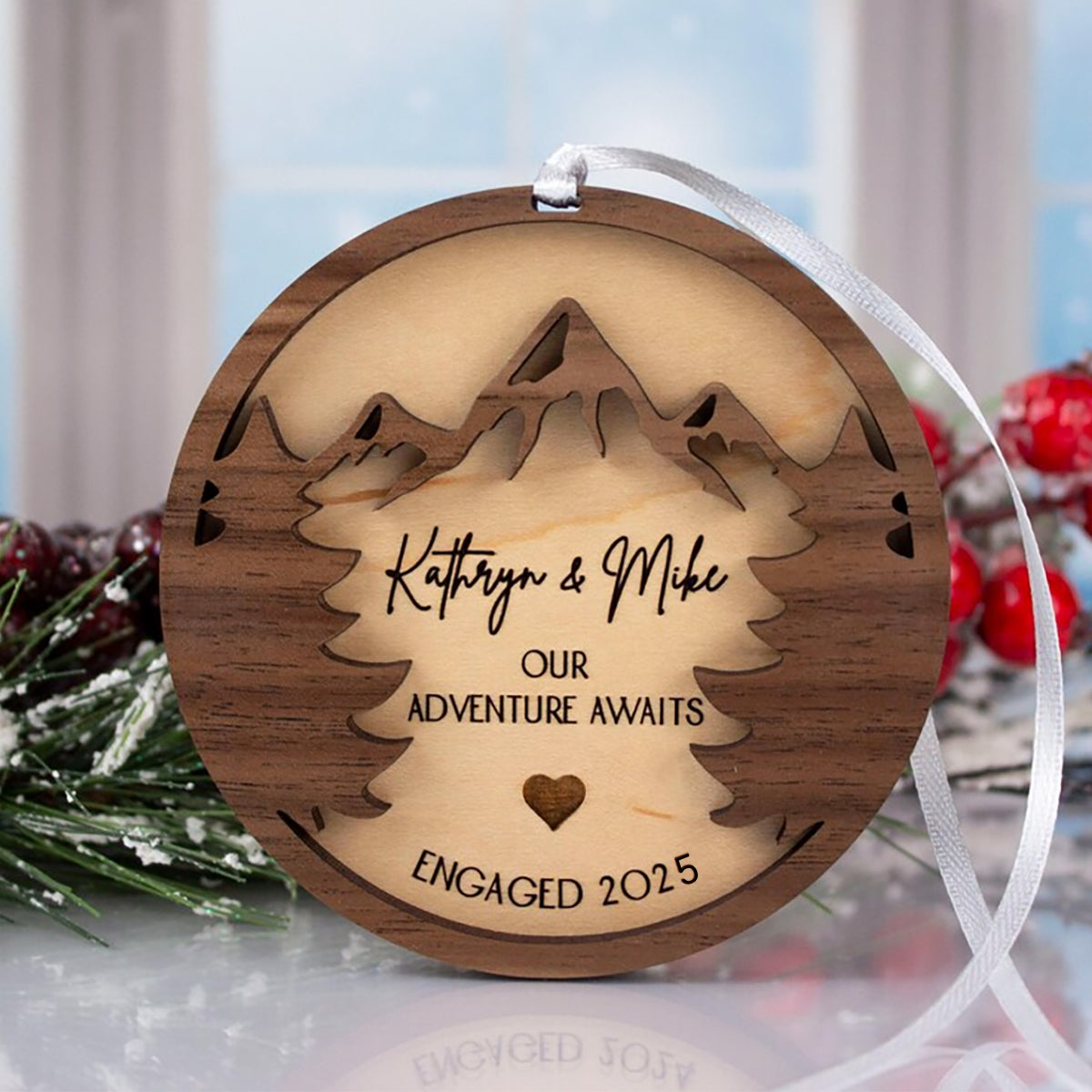 Our Adventure Awaits - First Christmas Custom Engaged Ornament