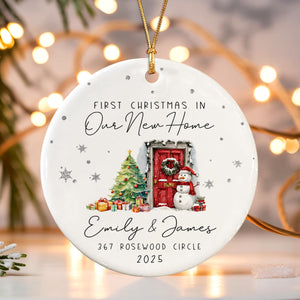 Personalized Custom Our First Christmas in New Home Ornament