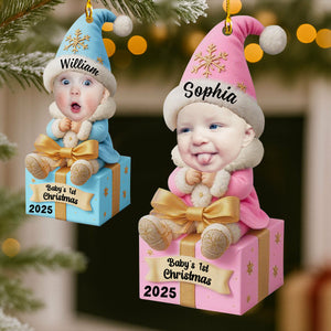 Personalized Acrylic Baby Ornament, Keepsake Christmas Decoration