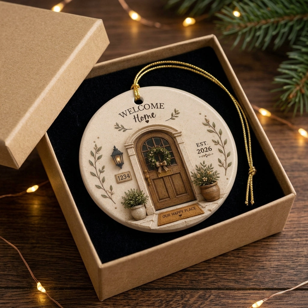 Personalized Welcome Home Ornament, New Homeowner Gift