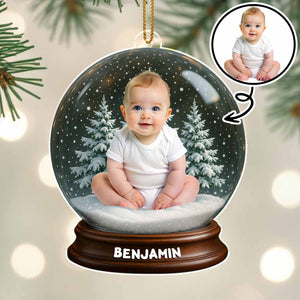 Personalized Baby’s First Christmas Ornament – Custom Photo & Name