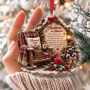 Personalized Christmas In Heaven Cardinal Memorial Ornament