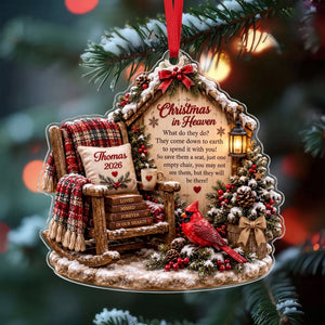Personalized Christmas In Heaven Cardinal Memorial Ornament