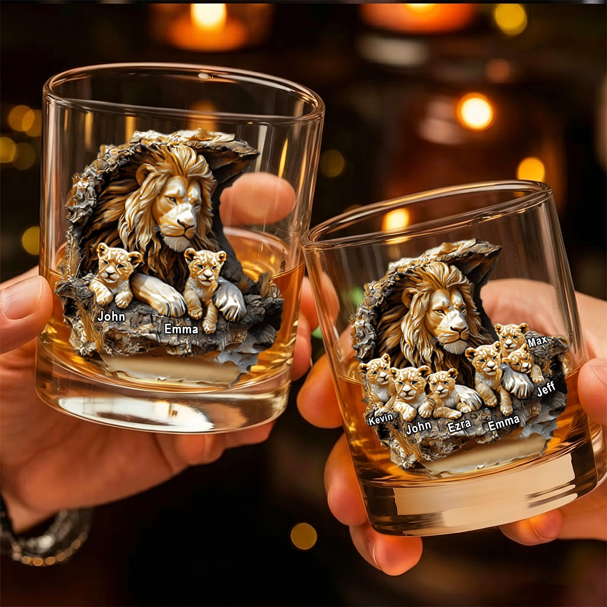 Best Dad In The Wild Land - Personalized Whiskey Glass Father's Day Gift