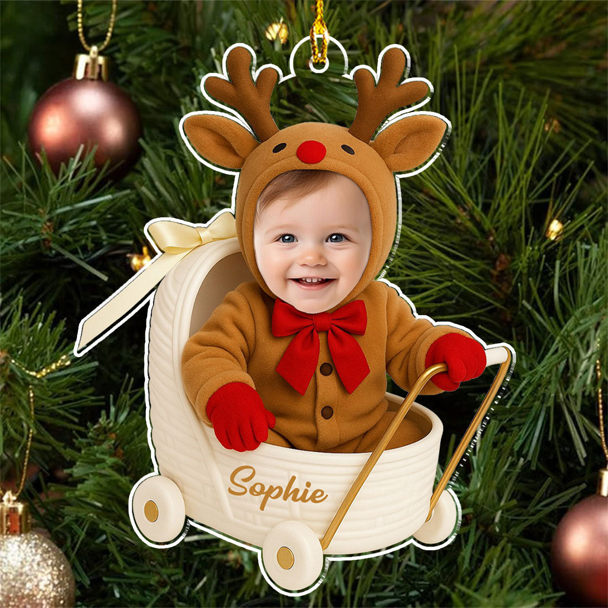 Stroll With Me - Personalized Christmas Baby Acrylic Ornament