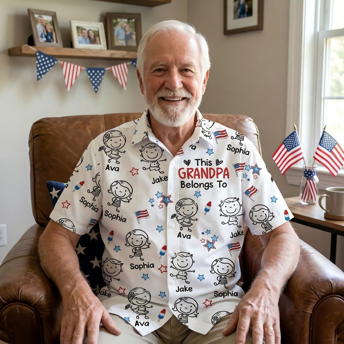 This Grandpa Belongs - Personalized Hawaiian Shirt