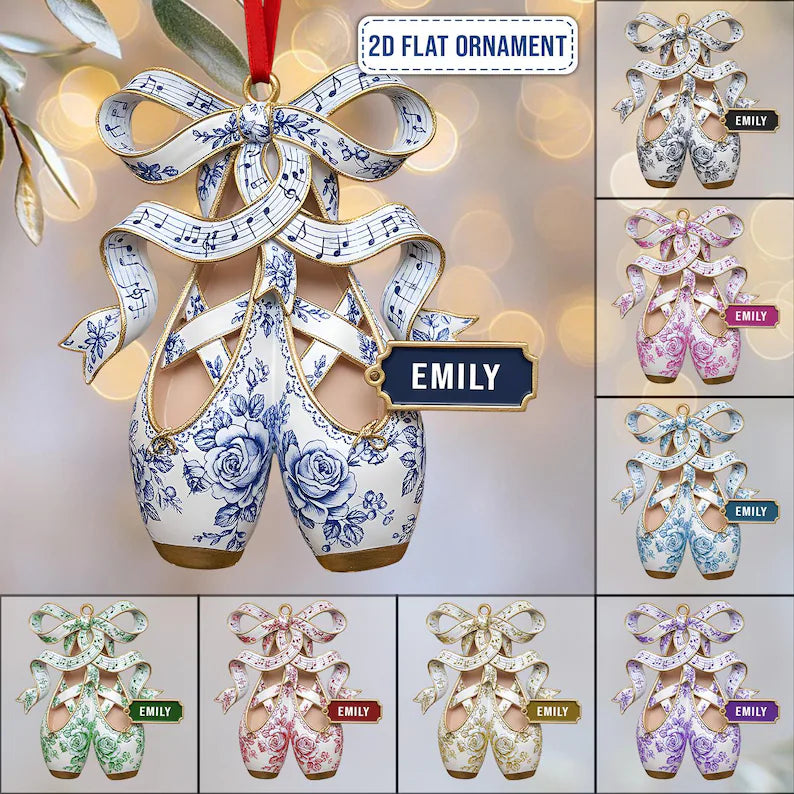 Personalized Ballet Slippers Christmas Ornament - Gift For Ballet Dancers