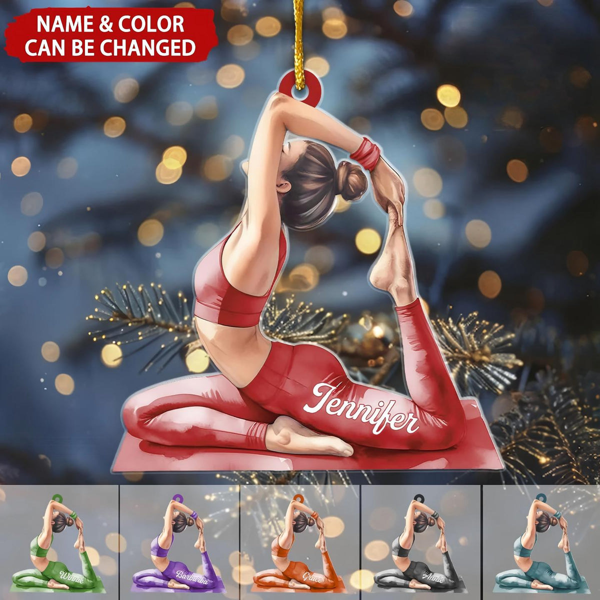 Personalized Yoga Girl Ornament - Yoga Lover Gift