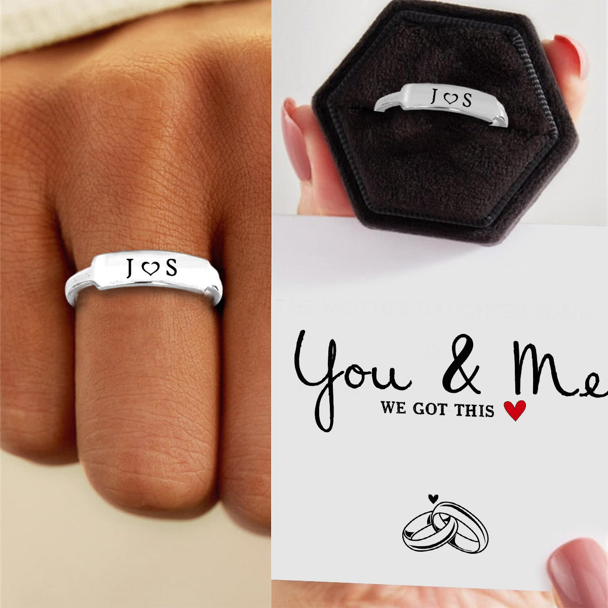 Personalized Initials Delicate Dainty Bar Ring Gift For Couple youtua